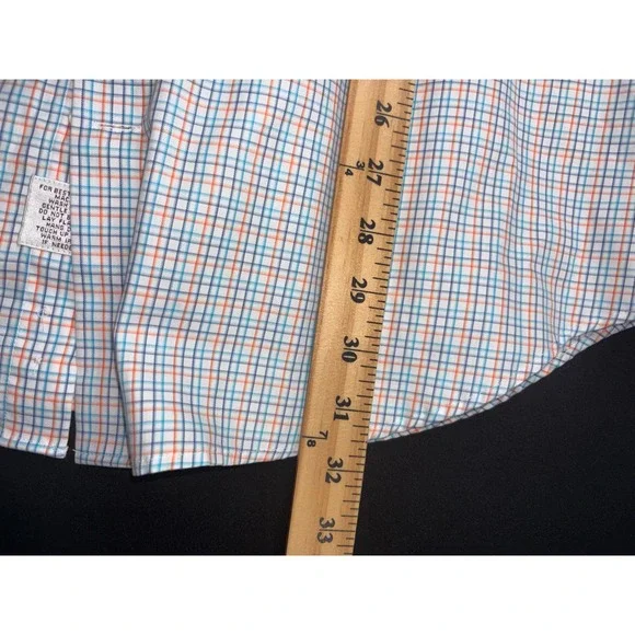 NWT Peter Millar Mens Medium Button Up Shirt Plaid Checkered Long Sleeve - Picture 8 of 8